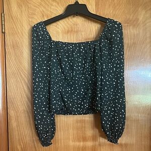 Abercrombie & Fitch Green Polka Dot Blouse